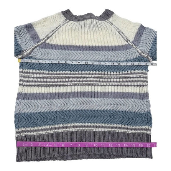 VICI oakwood striped wool blend crewneck raglan balloon knit sweater NWOT - Picture 4 of 8